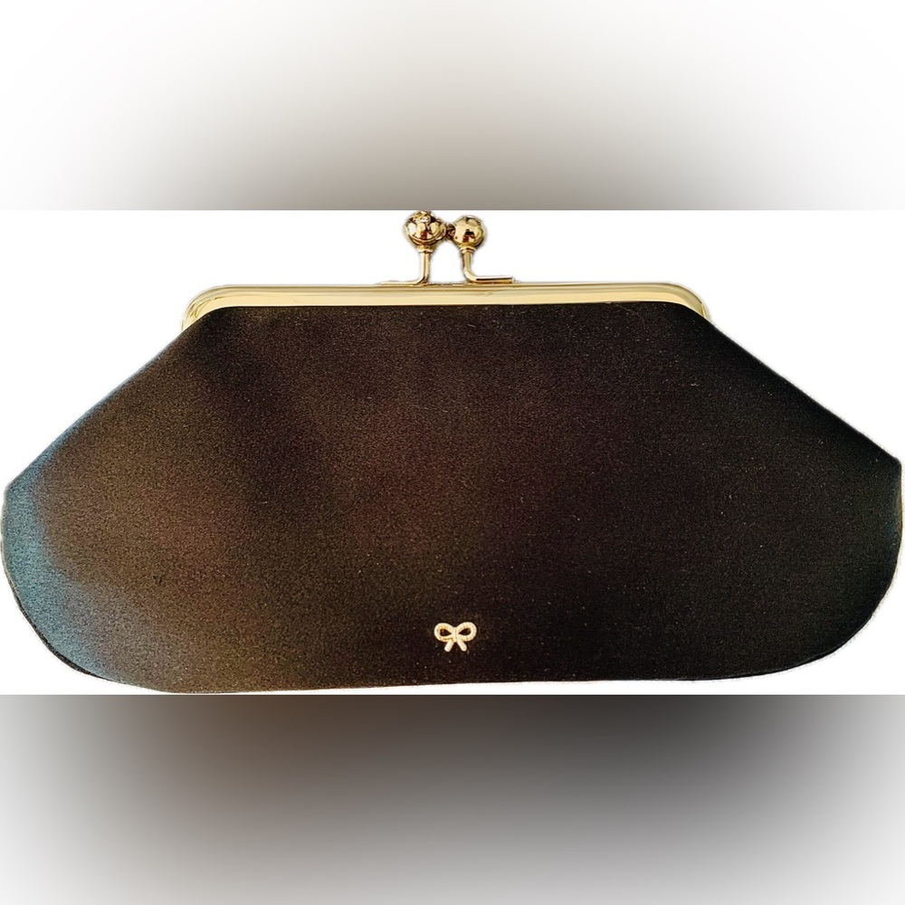 Anya Hindmarch Black Satin Evening Bag NWT